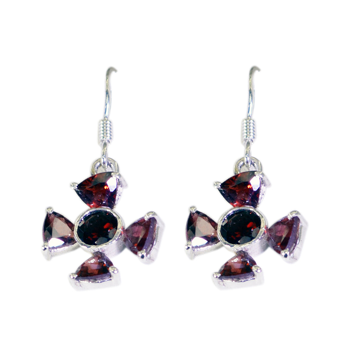 Sakura Red Dainty multiple Dangle Earring Garnet Red Dangle