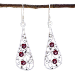 Teresa Red Whisper thin multiple Dangle Earring Garnet Red Dangle