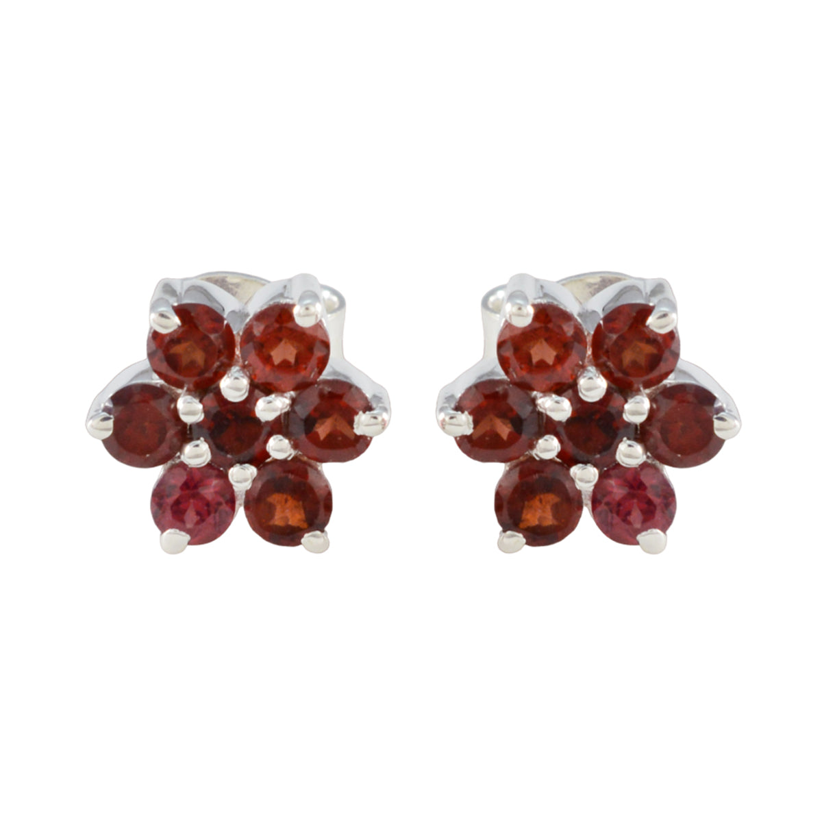 Valentina Red Dainty multiple Stud Earring Garnet Red Stud
