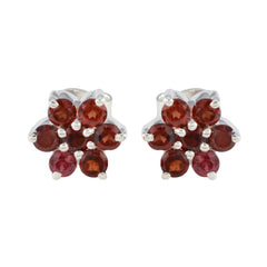 Valentina Red Dainty multiple Stud Earring Garnet Red Stud