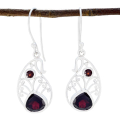 Chloe Red Slim multiple Dangle Earring Garnet Red Dangle