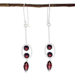 Emily Red Tiny multiple Dangle Earring Garnet Red Dangle