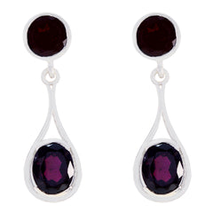 Harper Red Minimal multiple Stud Earring Garnet Red Stud