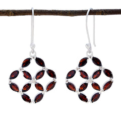Elena Red Minimal multiple Dangle Earring Garnet Red Dangle