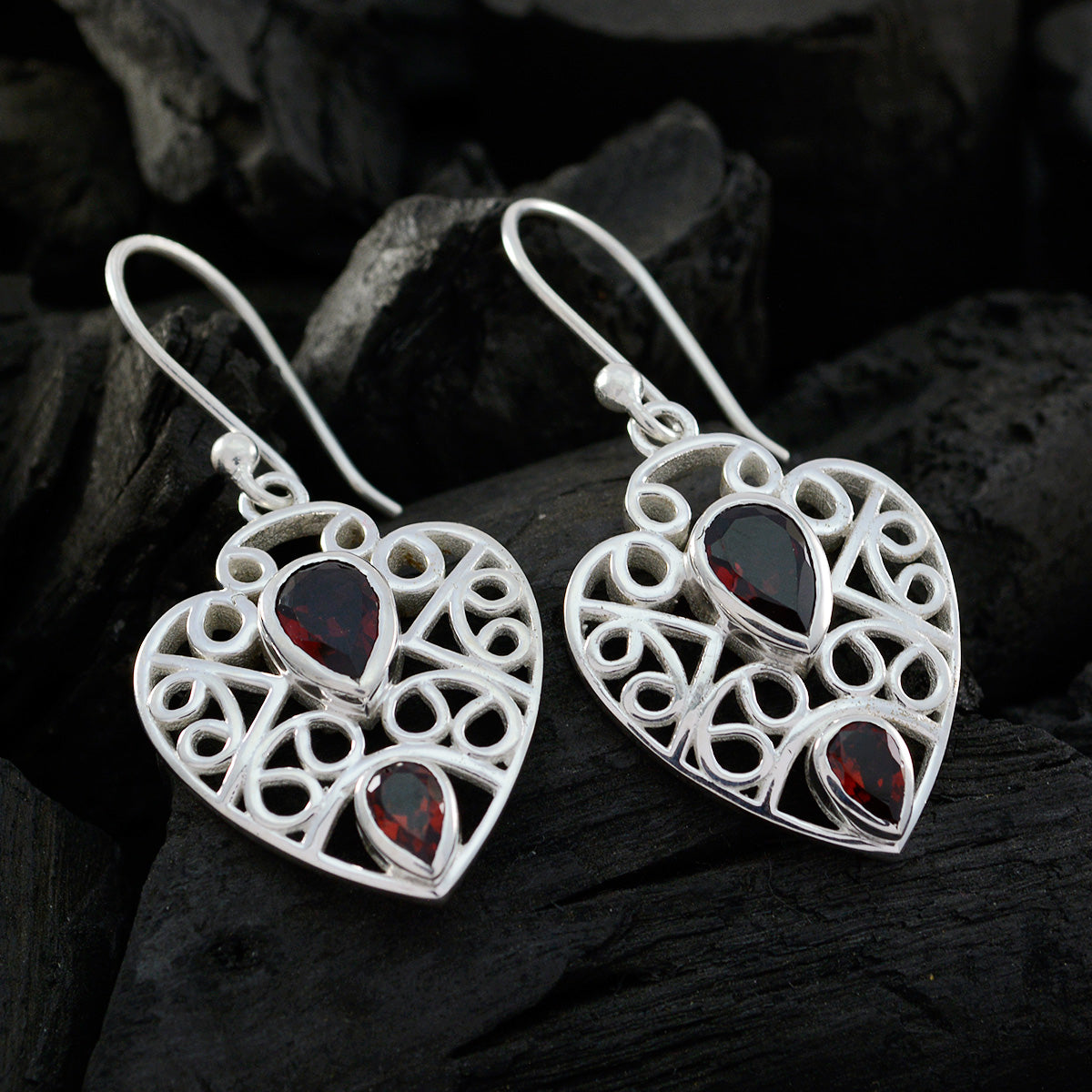 Florencia Red Edgy multiple Dangle Earring