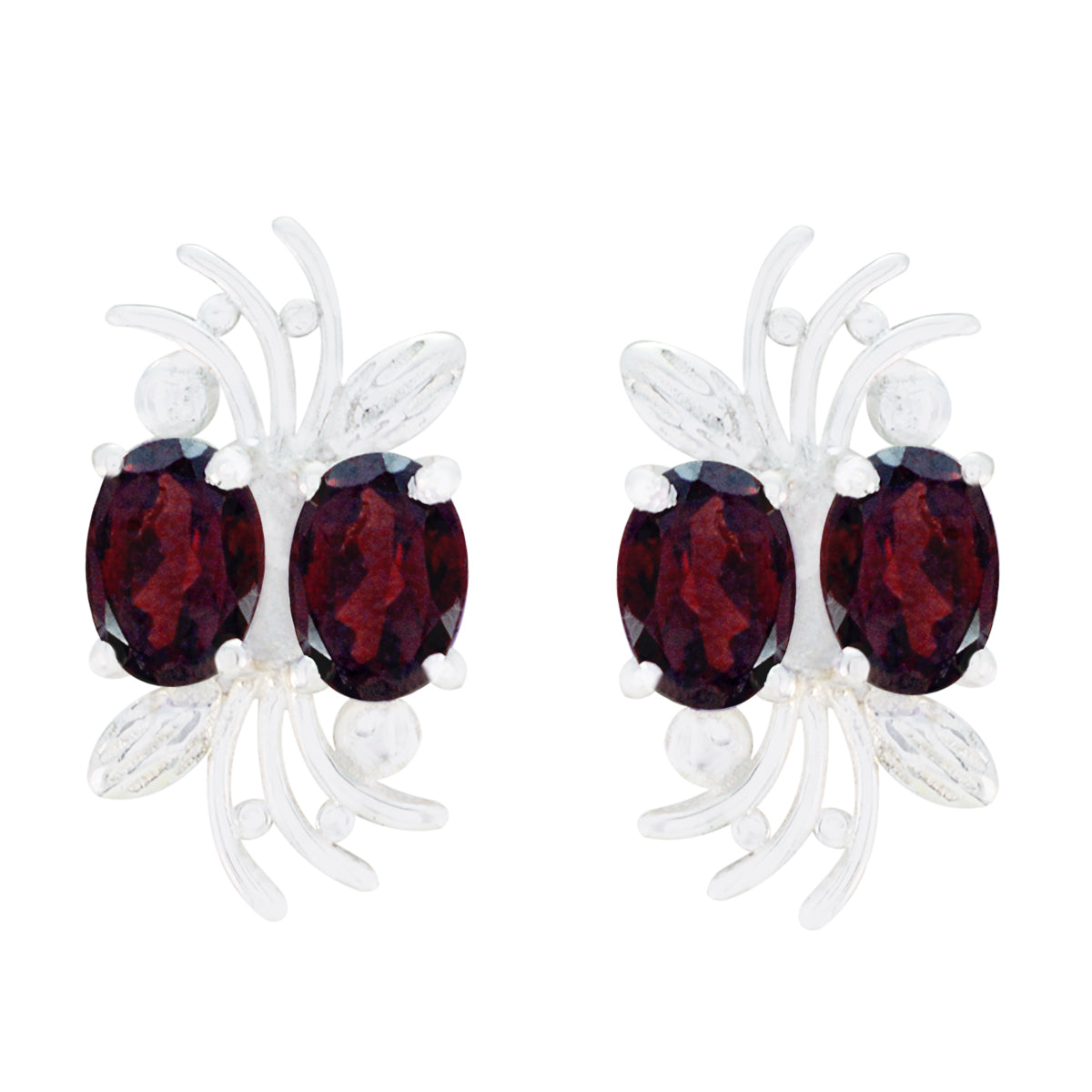 Lea Red Dainty multiple Stud Earring Garnet Red Stud