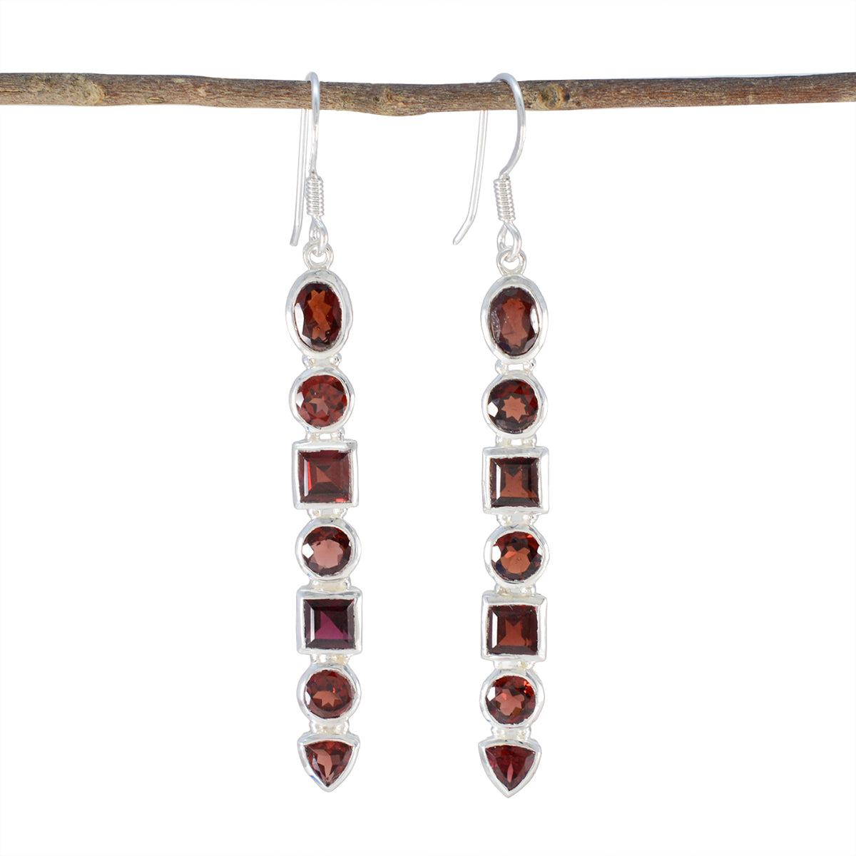 Soo jin Red Classic multiple Dangle Earring Garnet Red Dangle