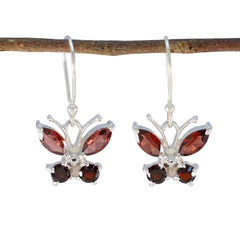Evelyn Red Dainty multiple Dangle Earring Garnet Red Dangle