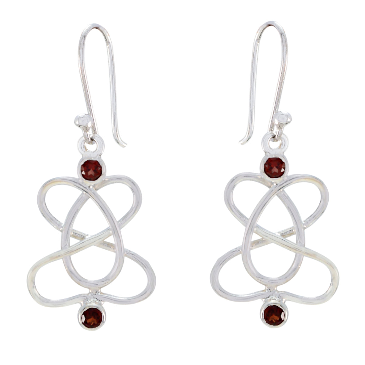 Wen Red Delicate multiple Dangle Earring Garnet Red Dangle