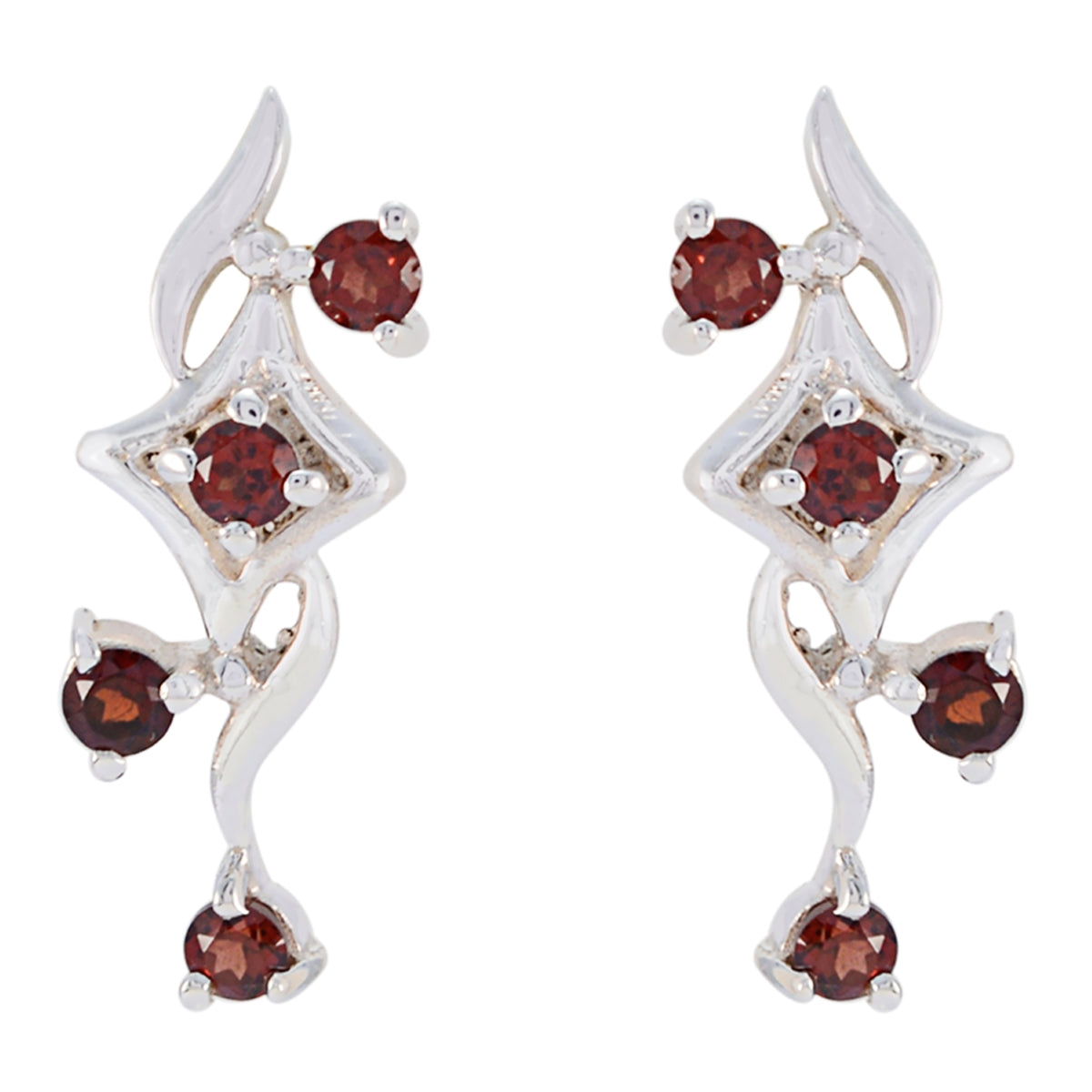 Sarah Red Whisper thin multiple Stud Earring Garnet Red Stud