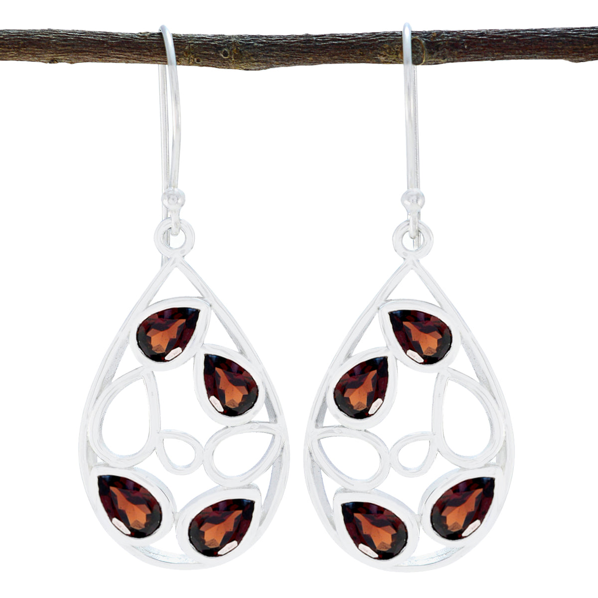 Teresa Red Classic multiple Dangle Earring Garnet Red Dangle