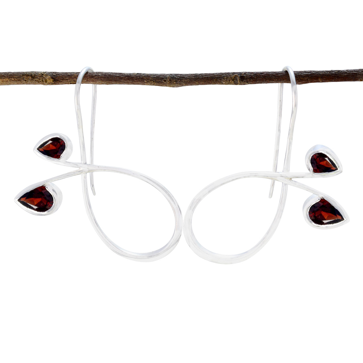 Sakura Red Eye catching multiple Dangle Earring Garnet Red Dangle