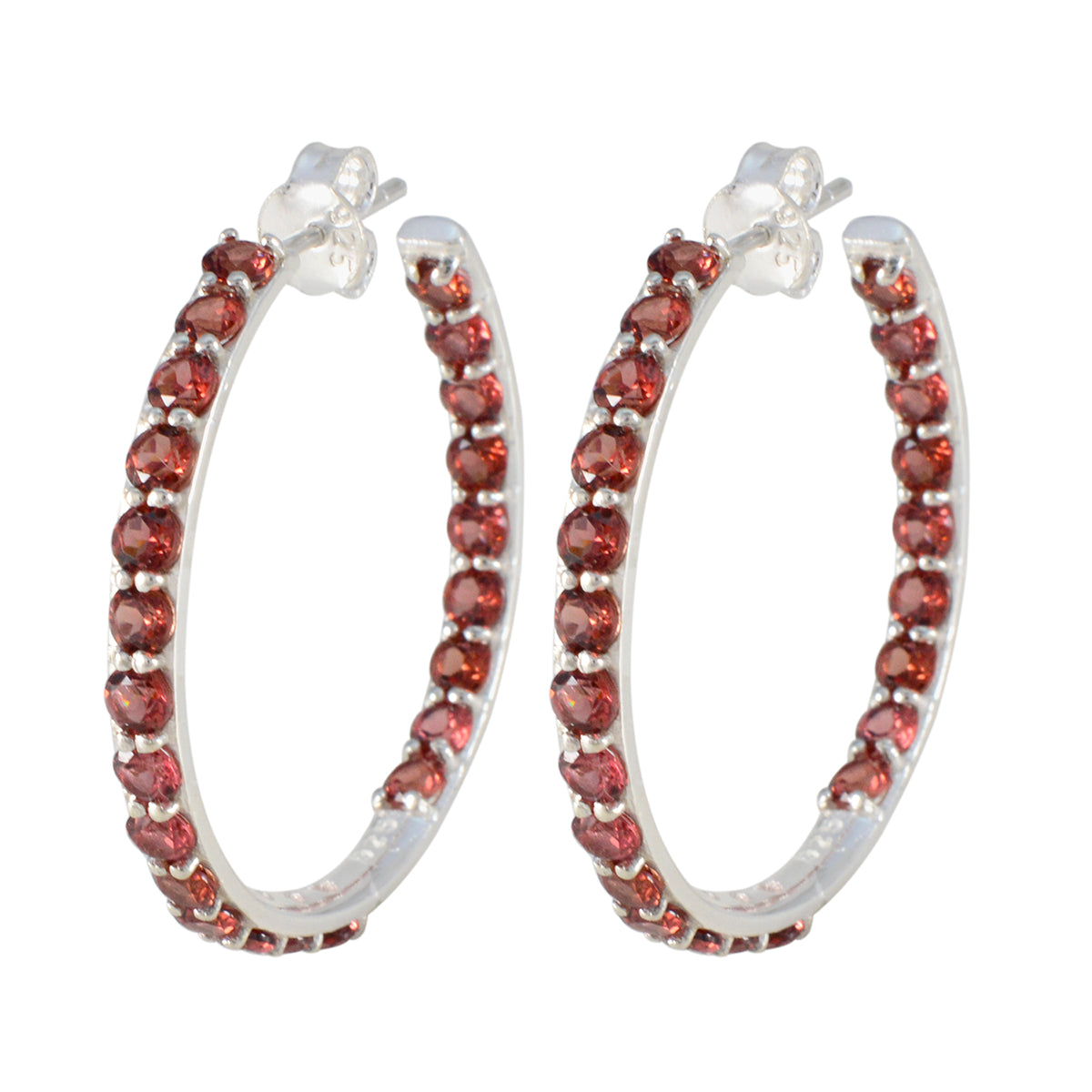 Skylar Red Versatile multiple Stud Earring Garnet Red Stud