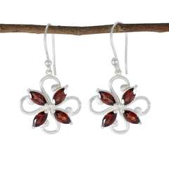 Bianca Red Minimal quarter Dangle Earring Garnet Red Dangle