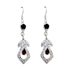 Yuki Red Dainty multiple Dangle Earring Garnet Red Dangle