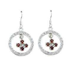 Alejandra Red Dainty multiple Dangle Earring Garnet Red Dangle