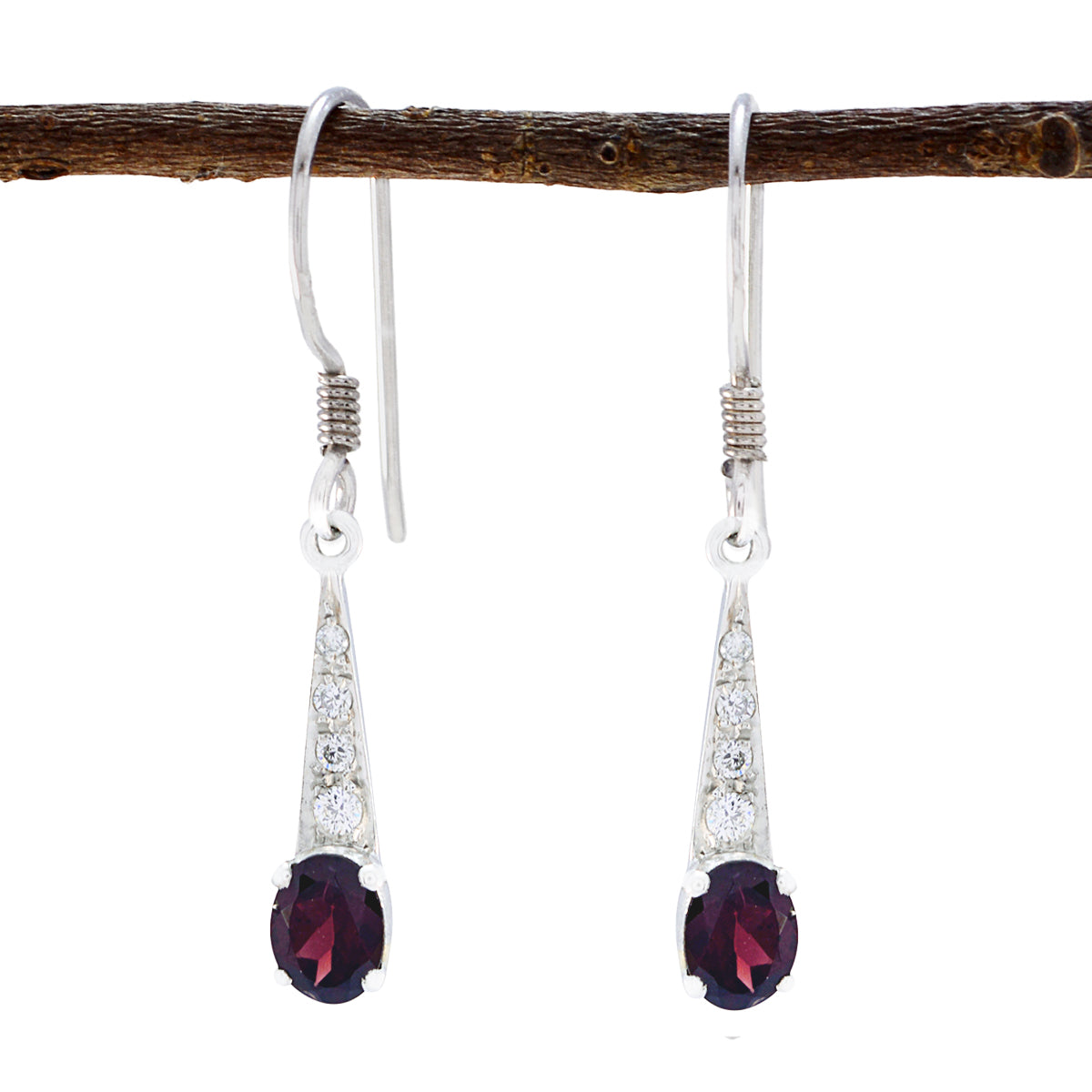Amanda Red Delicate multiple Dangle Earring Garnet Red Dangle