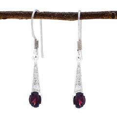 Amanda Red Delicate multiple Dangle Earring Garnet Red Dangle