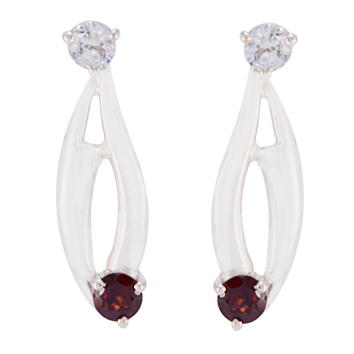 Ana Red Delicate multiple Dangle Earring Garnet Red Dangle