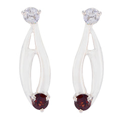 Ana Red Delicate multiple Dangle Earring Garnet Red Dangle
