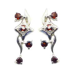 Josephine Red Dainty multiple Dangle Earring Garnet Red Dangle
