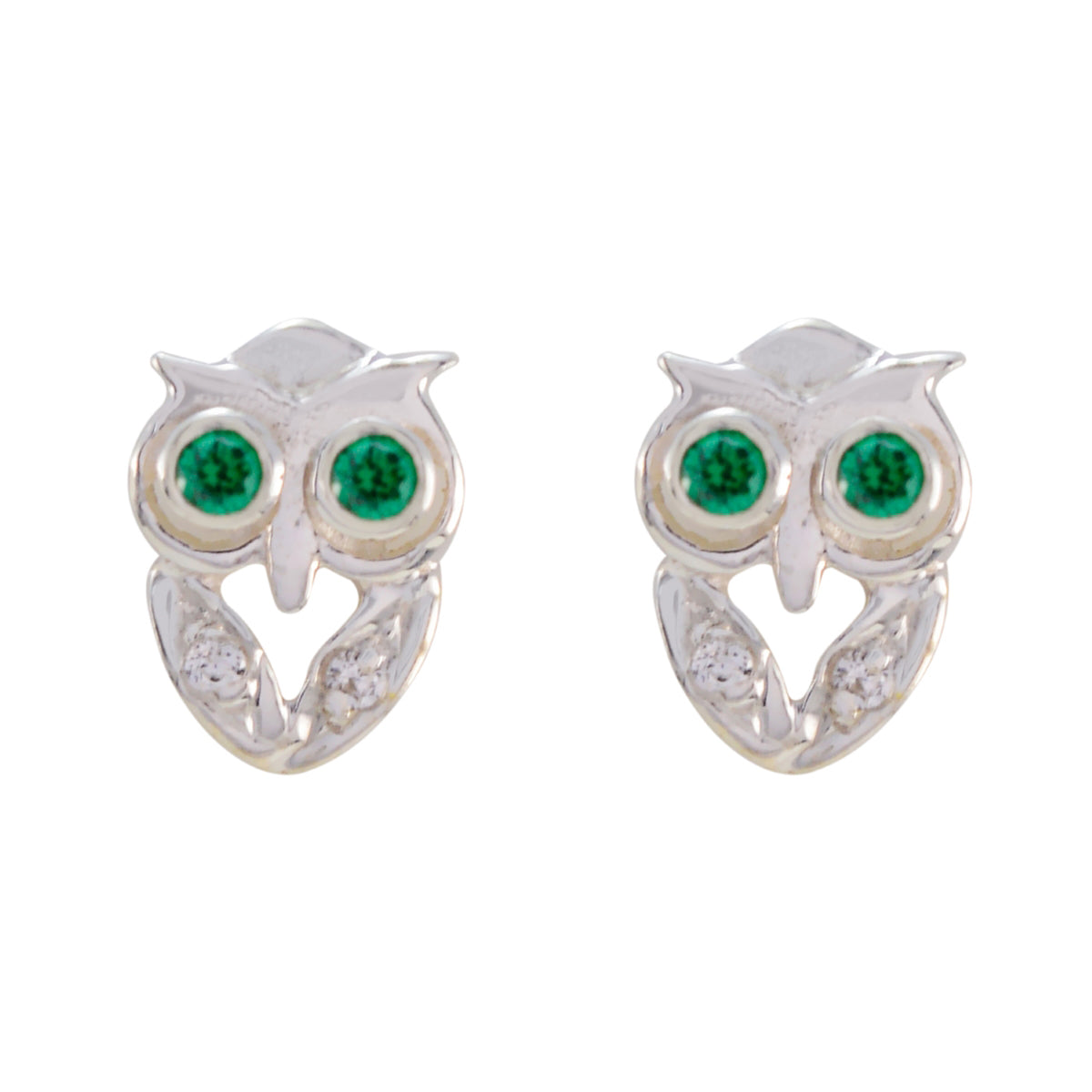 Hannah Green Whisper thin multiple Stud Earring Green CZ Green Stud
