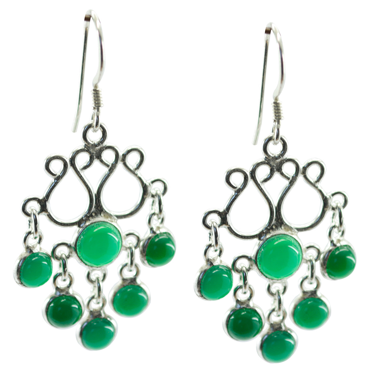 Claire Green Classic multiple Dangle Earring Green Onyx Green Dangle