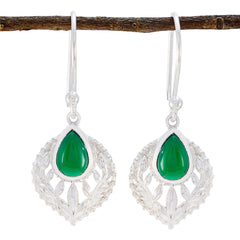 Katharina Green Tiny Solitaire Dangle Earring Green Onyx Green Dangle