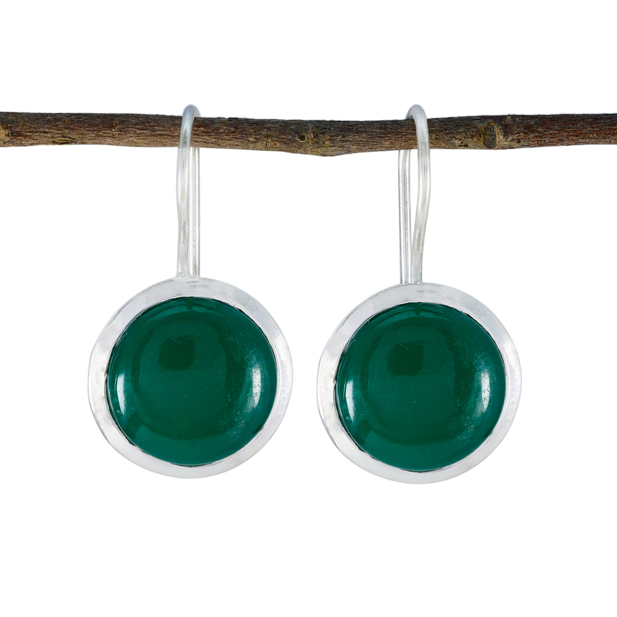 Fernanda Green Eye catching Solitaire Dangle Earring Green Onyx Green Dangle