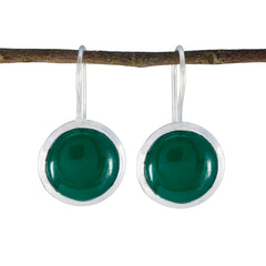 Fernanda Green Eye catching Solitaire Dangle Earring Green Onyx Green Dangle