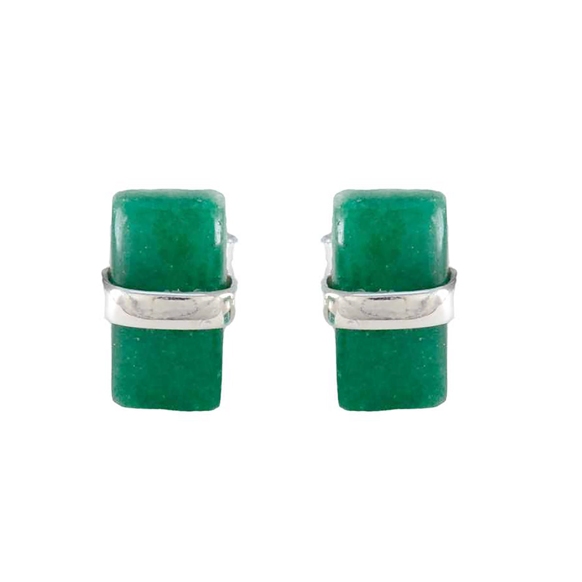 Gabriela Green Minimalist Solitaire Stud Earring Green Onyx Green Stud