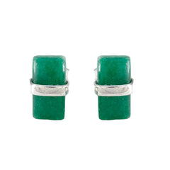 Gabriela Green Minimalist Solitaire Stud Earring Green Onyx Green Stud