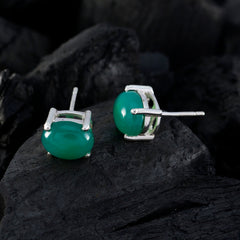 Bruna Green Delicate Solitaire Stud Earring