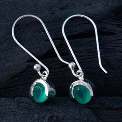 Alina Green Dainty Solitaire Dangle Earring
