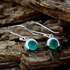 Alina Green Dainty Solitaire Dangle Earring