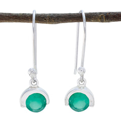 Alina Green Dainty Solitaire Dangle Earring Green Onyx Green Dangle