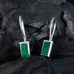 Yuki Green Dainty Solitaire Dangle Earring