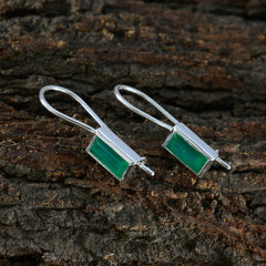 Yuki Green Dainty Solitaire Dangle Earring