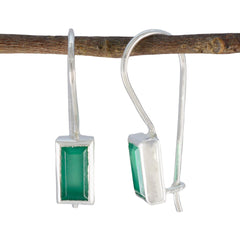 Yuki Green Dainty Solitaire Dangle Earring Green Onyx Green Dangle