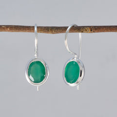 Min seo Green Dainty Solitaire Dangle Earring