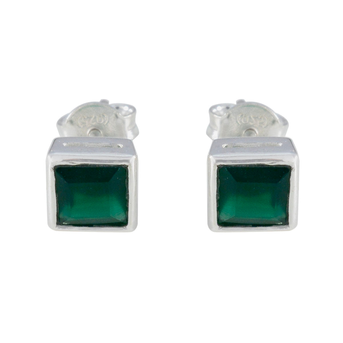 Amanda Green Delicate Solitaire Stud Earring Green Onyx Green Stud