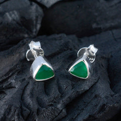 Constanza Green Dainty Solitaire Stud Earring