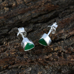 Constanza Green Dainty Solitaire Stud Earring
