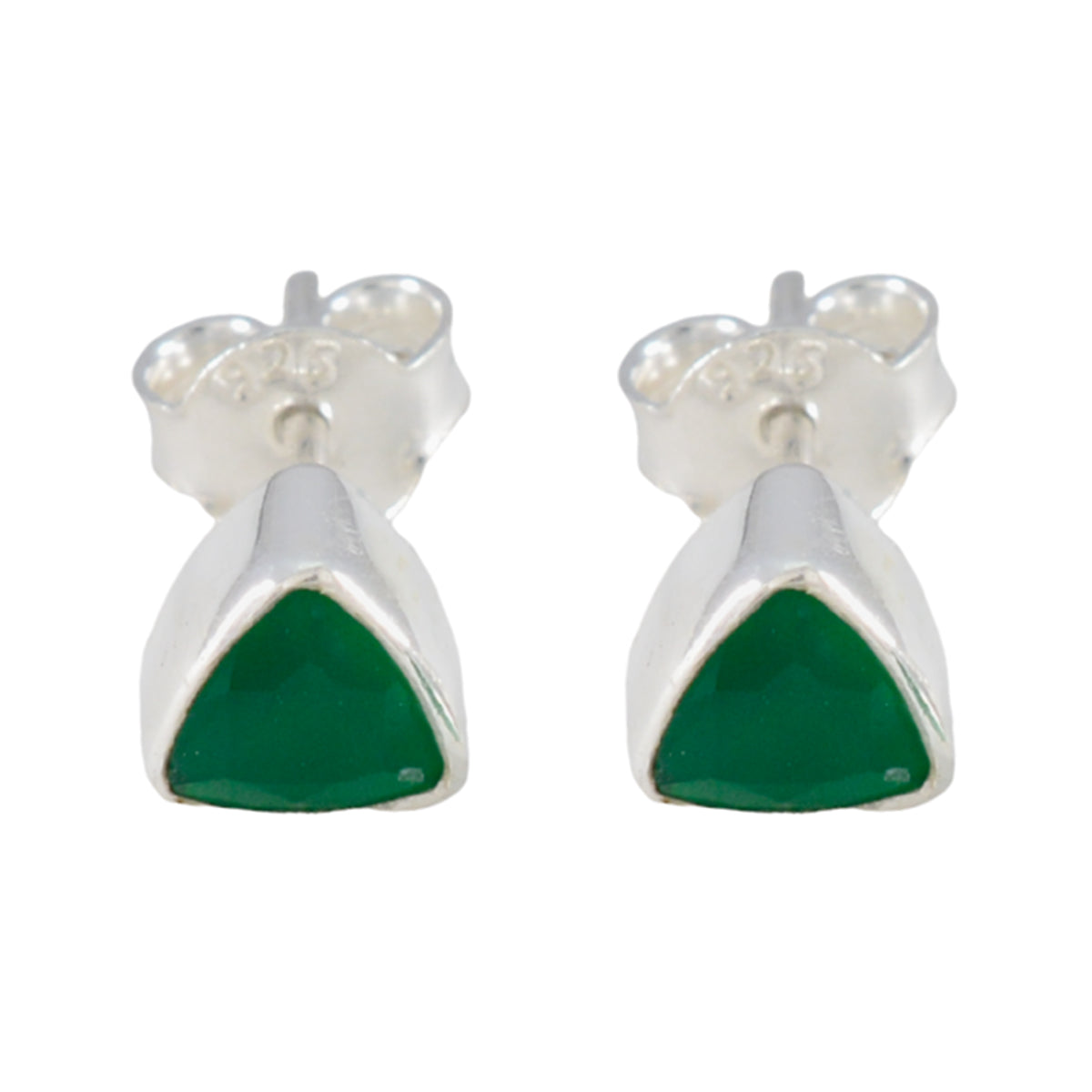 Constanza Green Dainty Solitaire Stud Earring Green Onyx Green Stud
