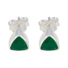 Constanza Green Dainty Solitaire Stud Earring Green Onyx Green Stud