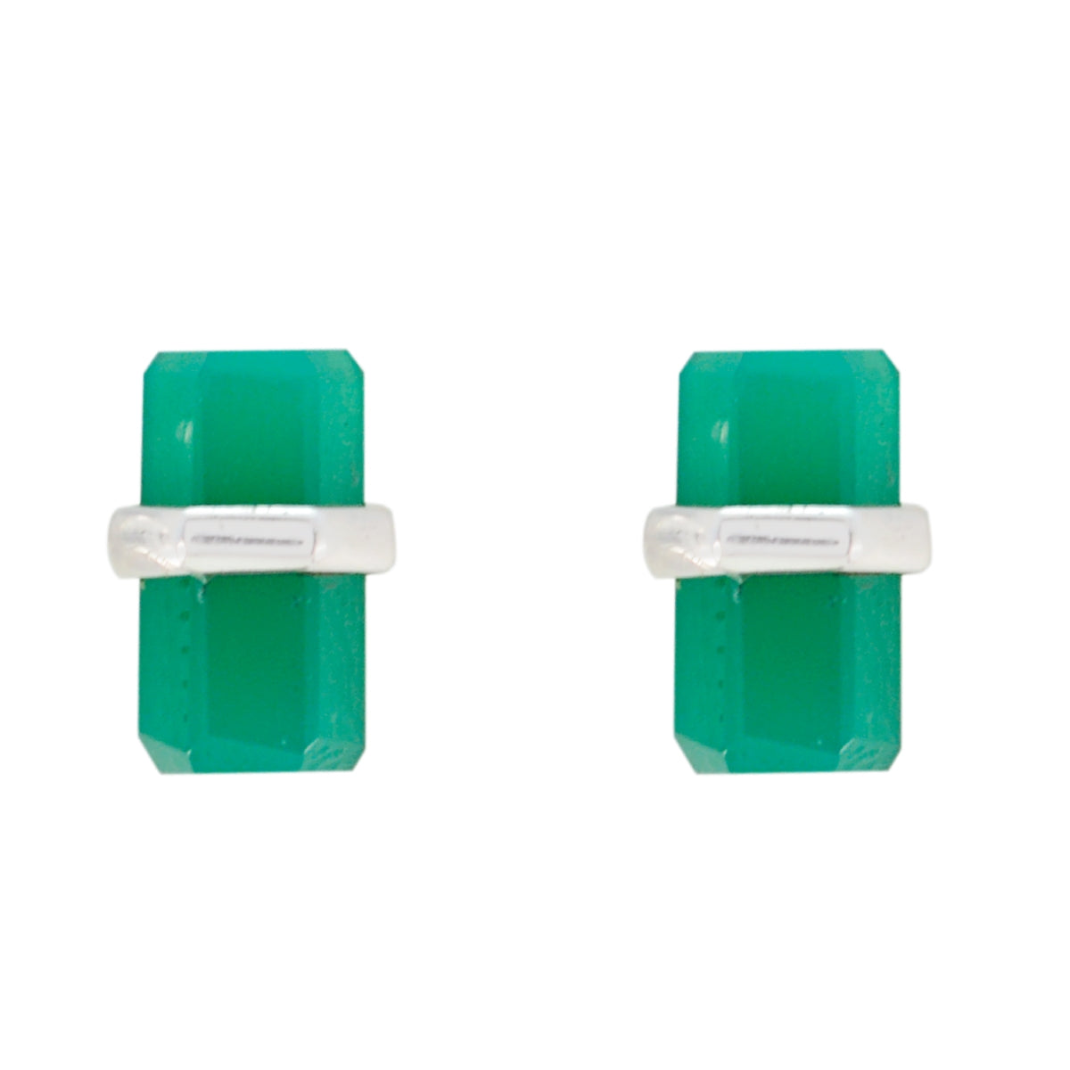 Lorena Green Delicate Solitaire Stud Earring Green Onyx Green Stud