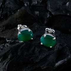 Natalia Green Dainty Solitaire Stud Earring