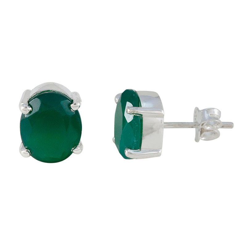Natalia Green Dainty Solitaire Stud Earring