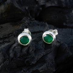 Eleanor Green Delicate Solitaire Stud Earring