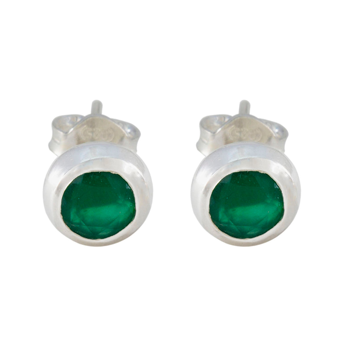 Eleanor Green Delicate Solitaire Stud Earring Green Onyx Green Stud
